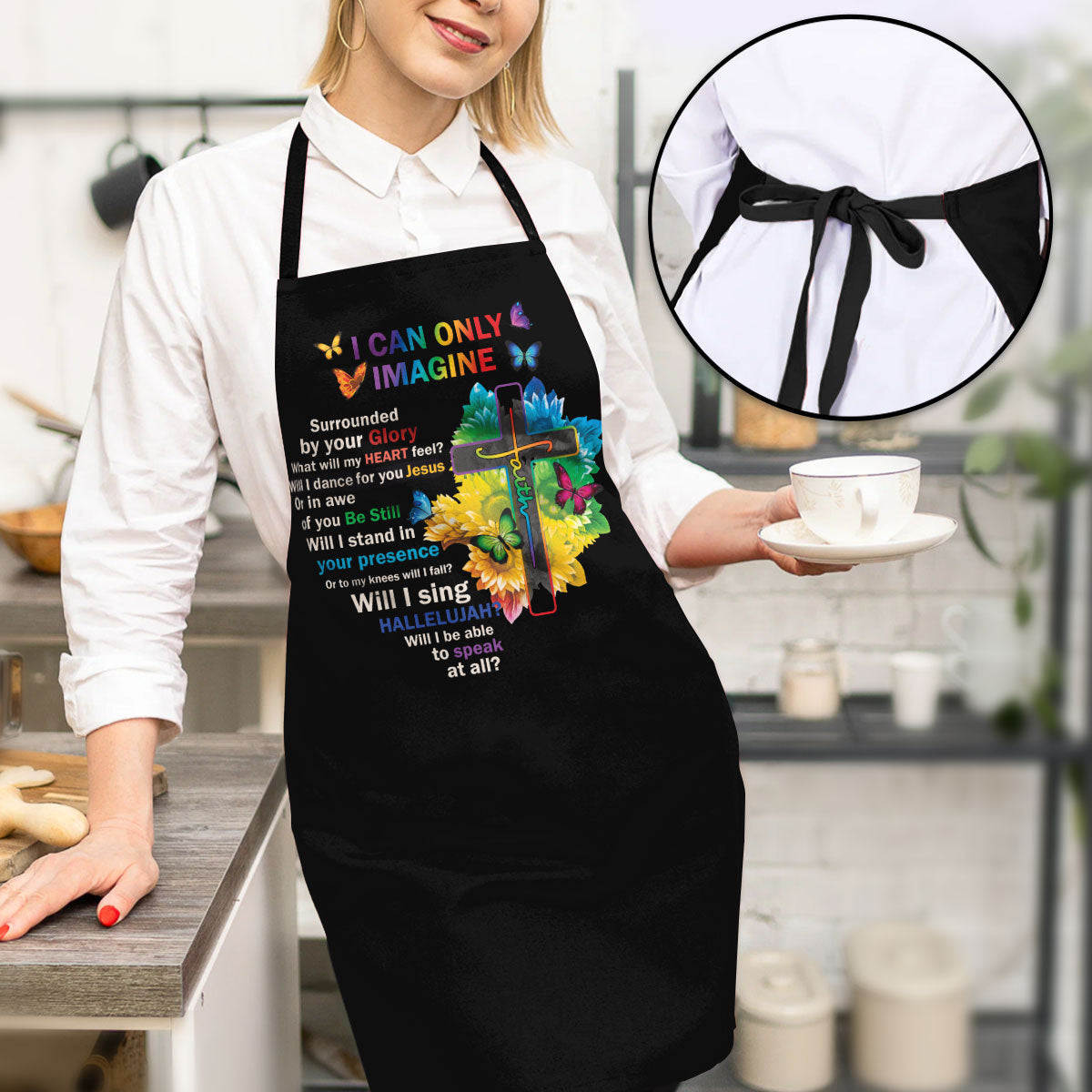 Faith-Inspired Jesuspirit Apron - Adjustable Neck Strap Kitchen Cover