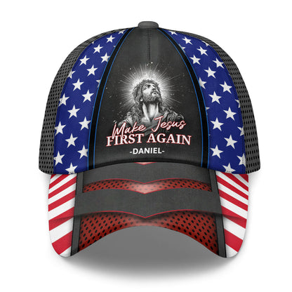 Make Jesus First Again - Personalized Classic Cap Faith