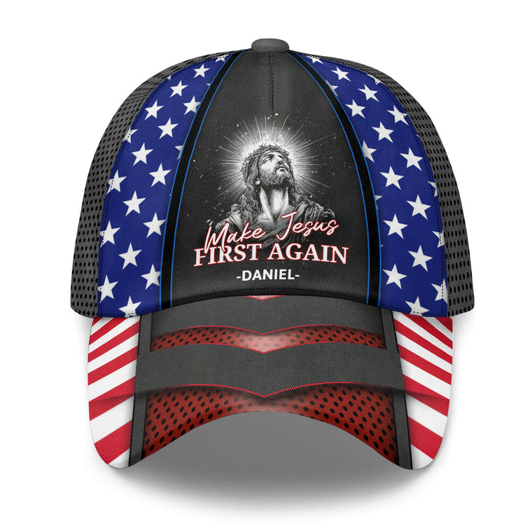Make Jesus First Again - Personalized Classic Cap Faith
