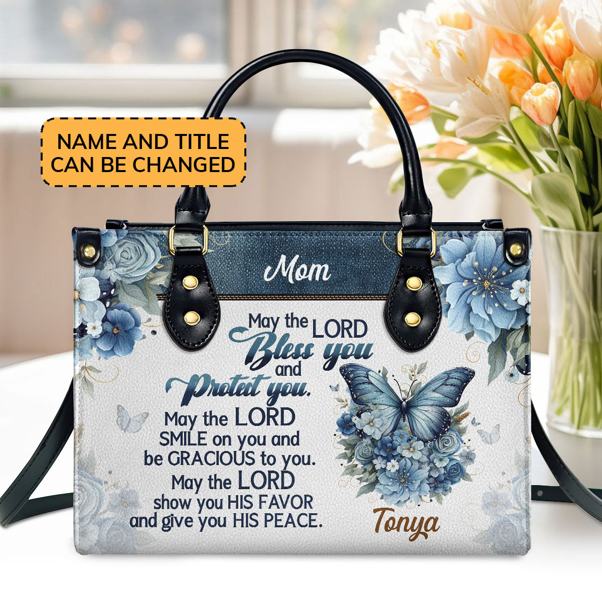 May The Lord Bless You - Personalized Leather Handbag GMJSLB200003