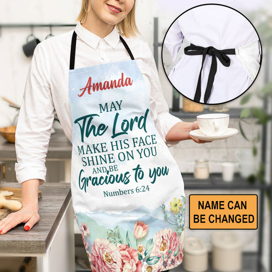 May the Lord Shine on You - Personalized Kitchen Apron