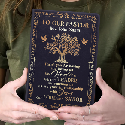 Faith-Inspired Gift for Pastor - Personalized Leather Cover Notebook GMJSNB200042