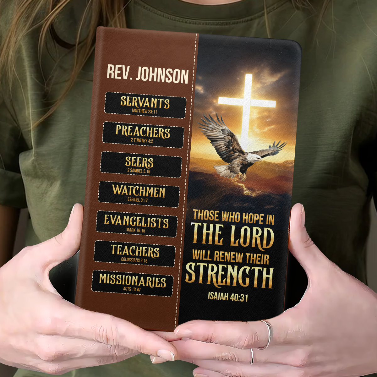 Those Who Hope In The Lord - Personalized Leather Cover Notebook GMJSNB200045