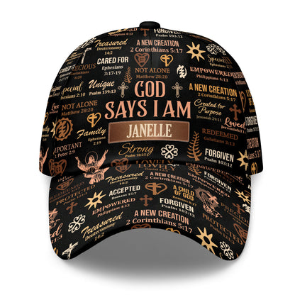 God Says I Am - Personalized Classic Cap - Christian Faith Gift for Women