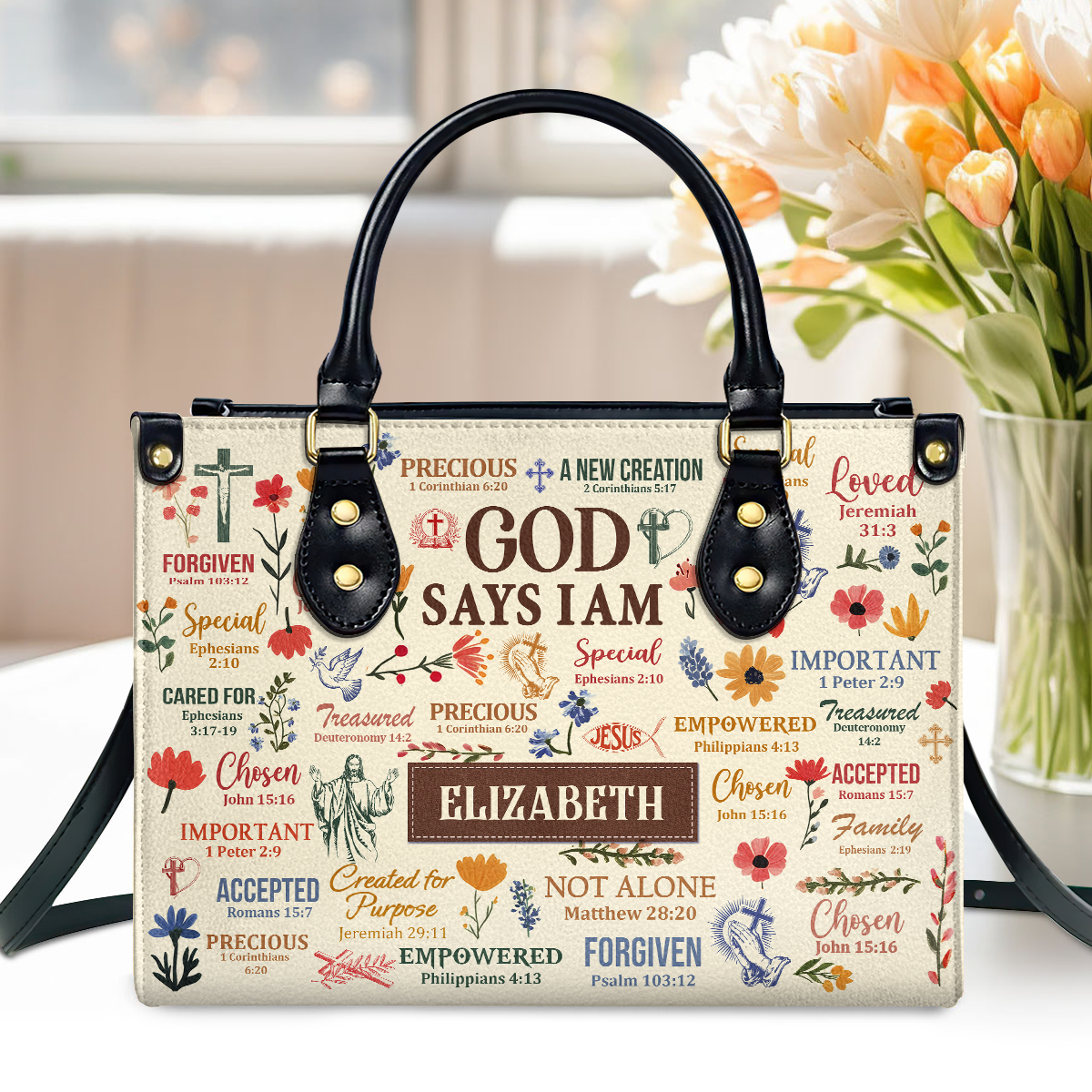 What God Says About You - Personalized Leather Handbag GMJSLB200088