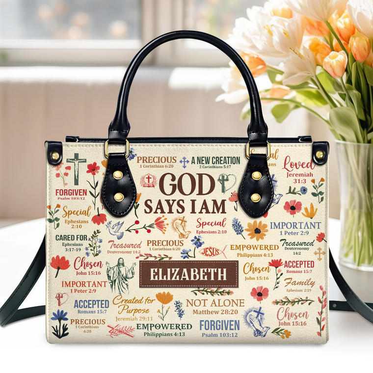 What God Says About You - Personalized Leather Handbag GMJSLB200088