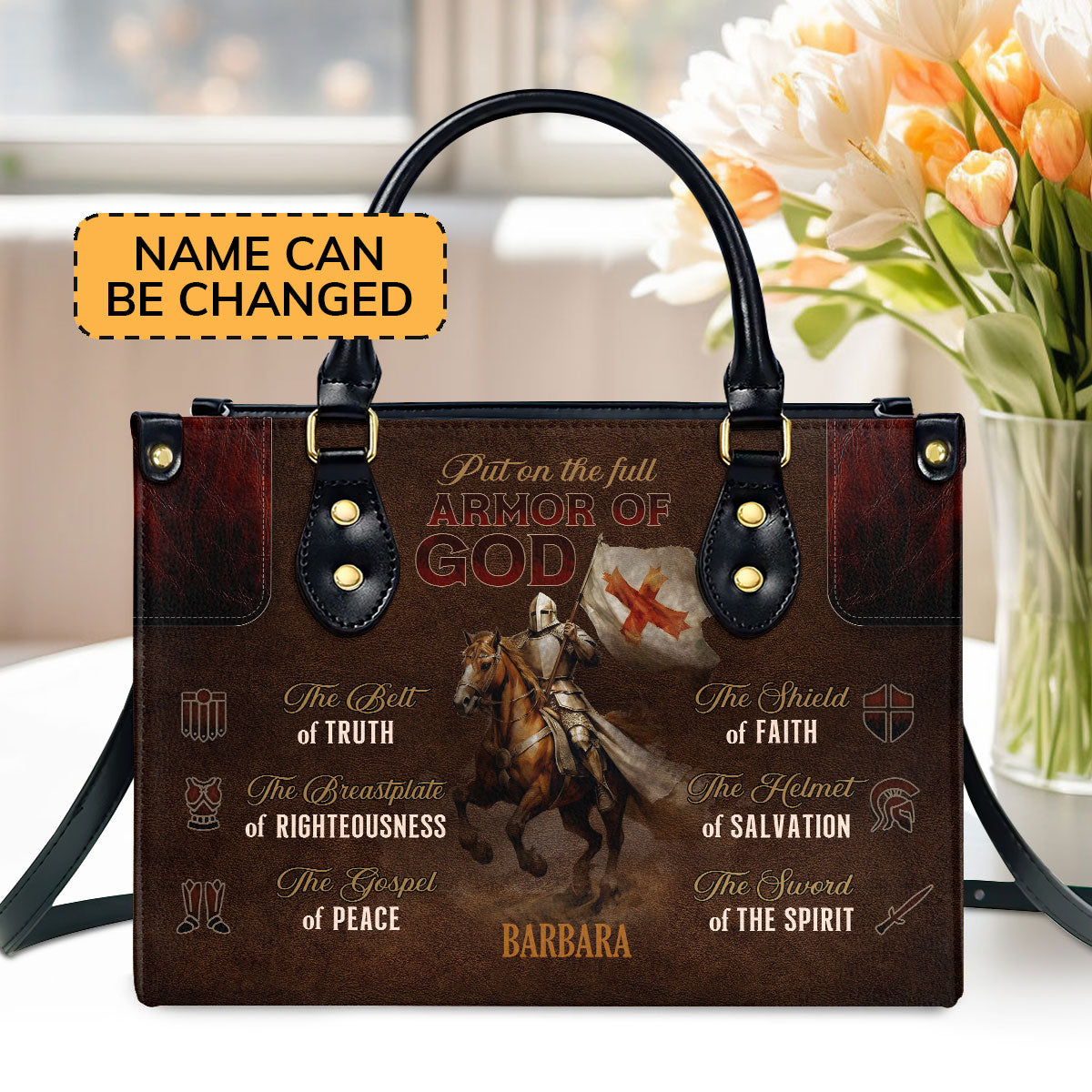 Faithful Christian - Personalized Leather Handbag GMJSLB200023