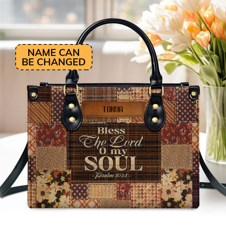 Bless The Lord My Soul - Personalized Leather Handbag GMJSLB200028