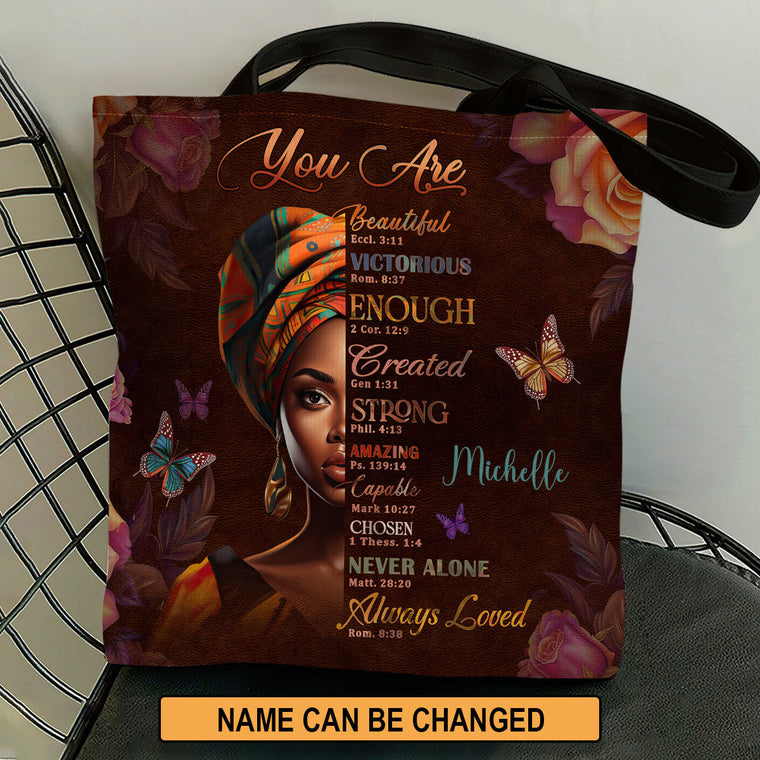 You Are Never Alone - Personalized Christian Tote Bag GTTJS10048