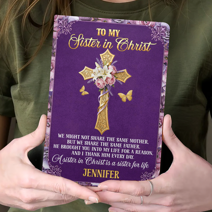 To My Sister in Christ - Personalized Leather Cover Notebook GMJSNB200035