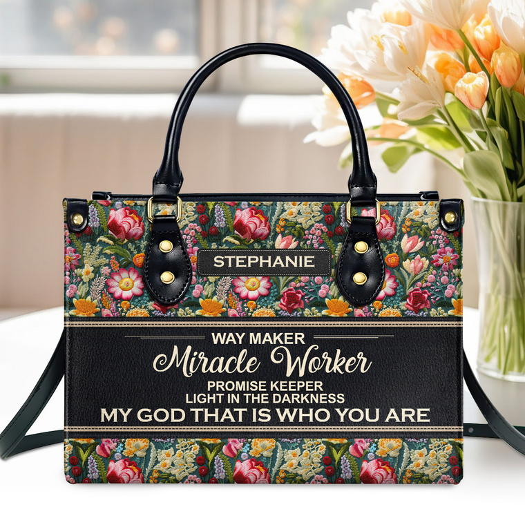 Faith-Based Quote - Personalized Leather Handbag GMJSLB200091