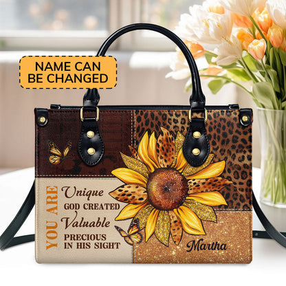 You Are God Created - Personalized Leather Handbag GMJSLB200011