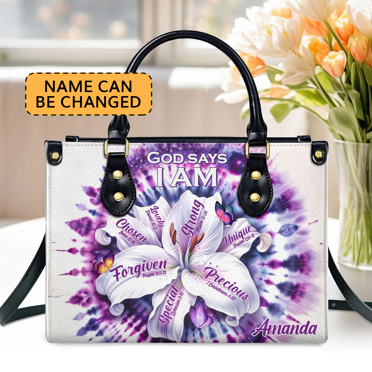 God Says I Am - Personalized Leather Handbag - Gift For Women GMJSLB200007