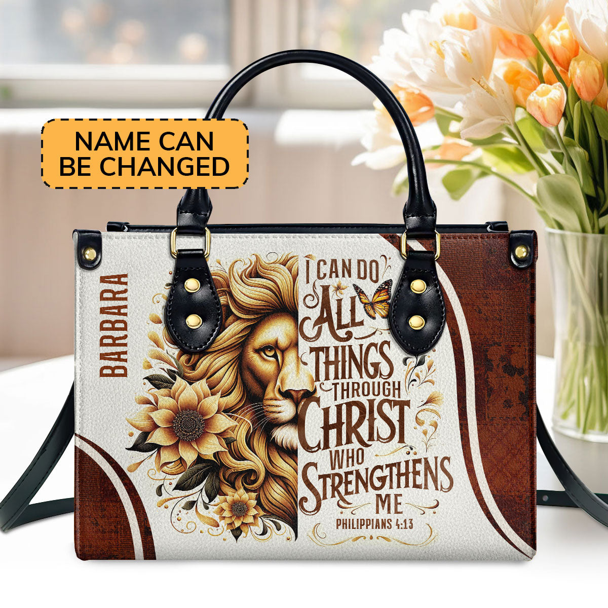 Faith Quote - Personalized Leather Handbag GMJSLB200027
