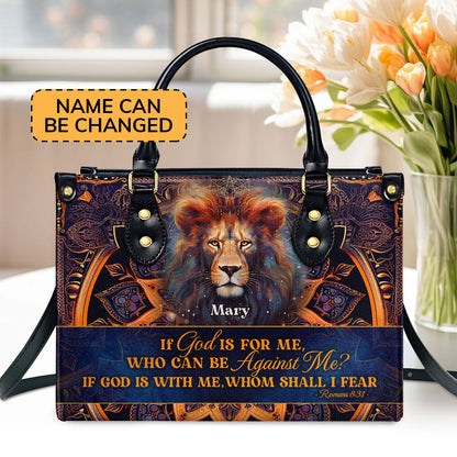 If God Is For Me - Personalized Leather Handbag - Christian Gift for Women GMJSLB200017