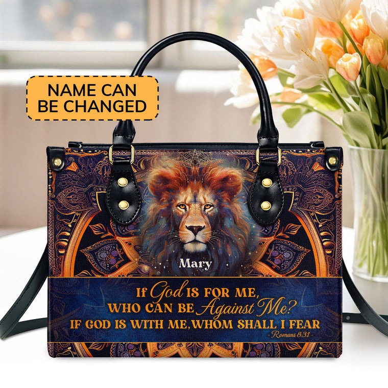 If God Is For Me - Personalized Leather Handbag - Christian Gift for Women GMJSLB200017