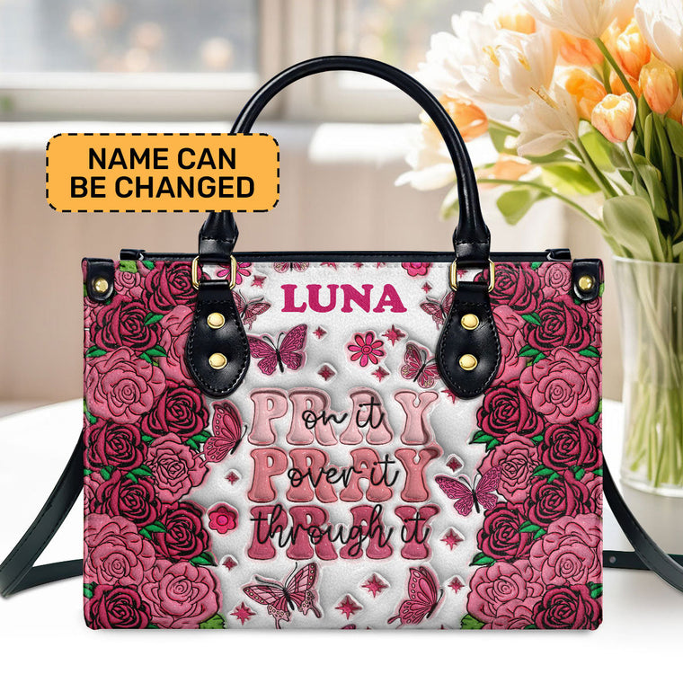 Faith Quote - Personalized Leather Handbag GMJSLB200100