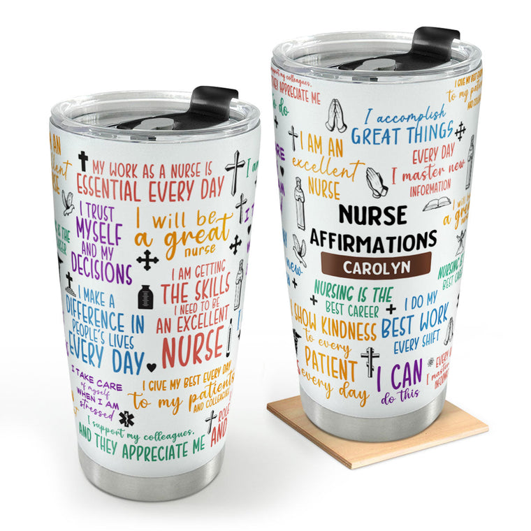 Nurse Affirmations - Personalized Stainless Steel Tumbler
