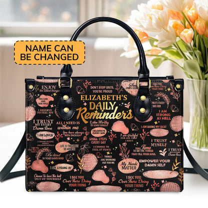 Daily Reminders - Personalized Leather Handbag GMJSLB200023