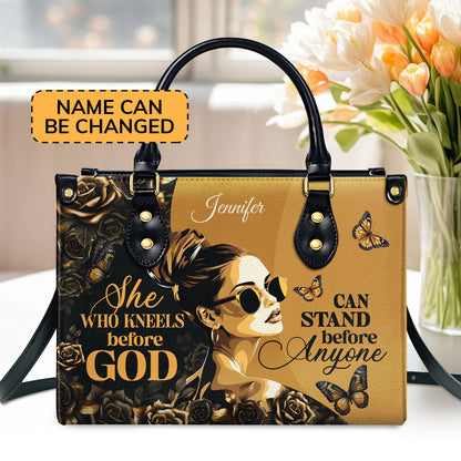 She Who Kneels - Personalized Leather Handbag GMJSLB200012