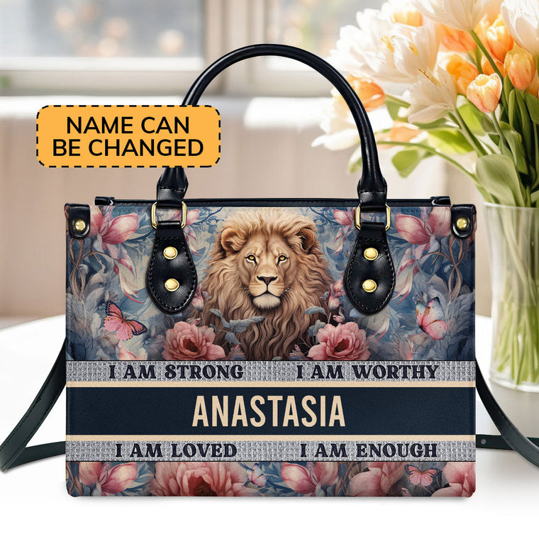 I Am Strong - Personalized Leather Handbag - Gift for Women GMJSLB200016