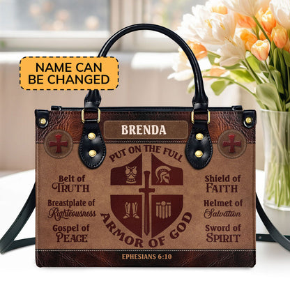 Armor Of God - Personalized Leather Handbag GMJSLB200021