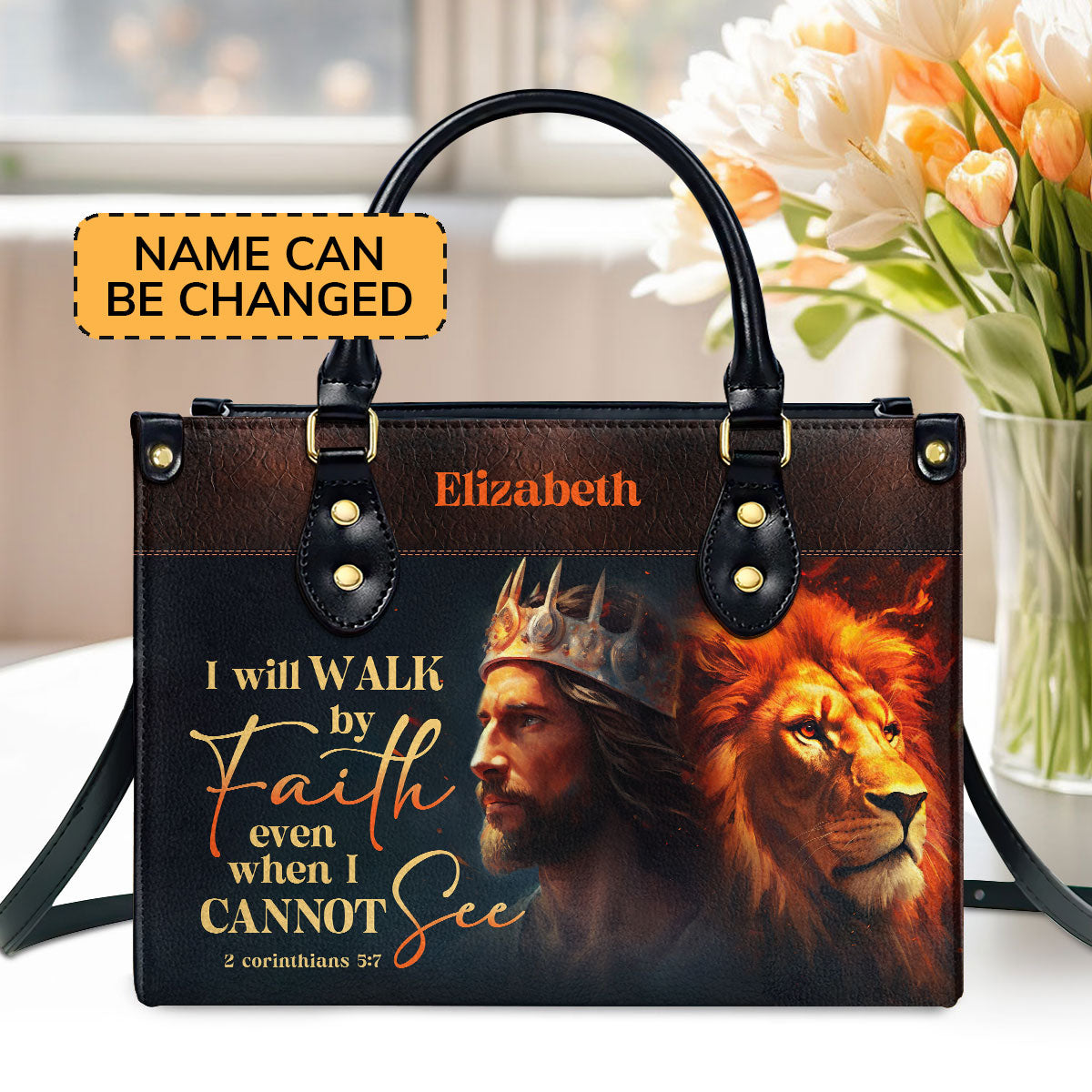 Faith Quote - Personalized Leather Handbag for Women GMJSLB200019