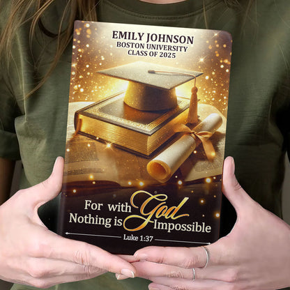 For With God, Nothing Is Impossible - Personalized Leather Notebook GMJSNB200095