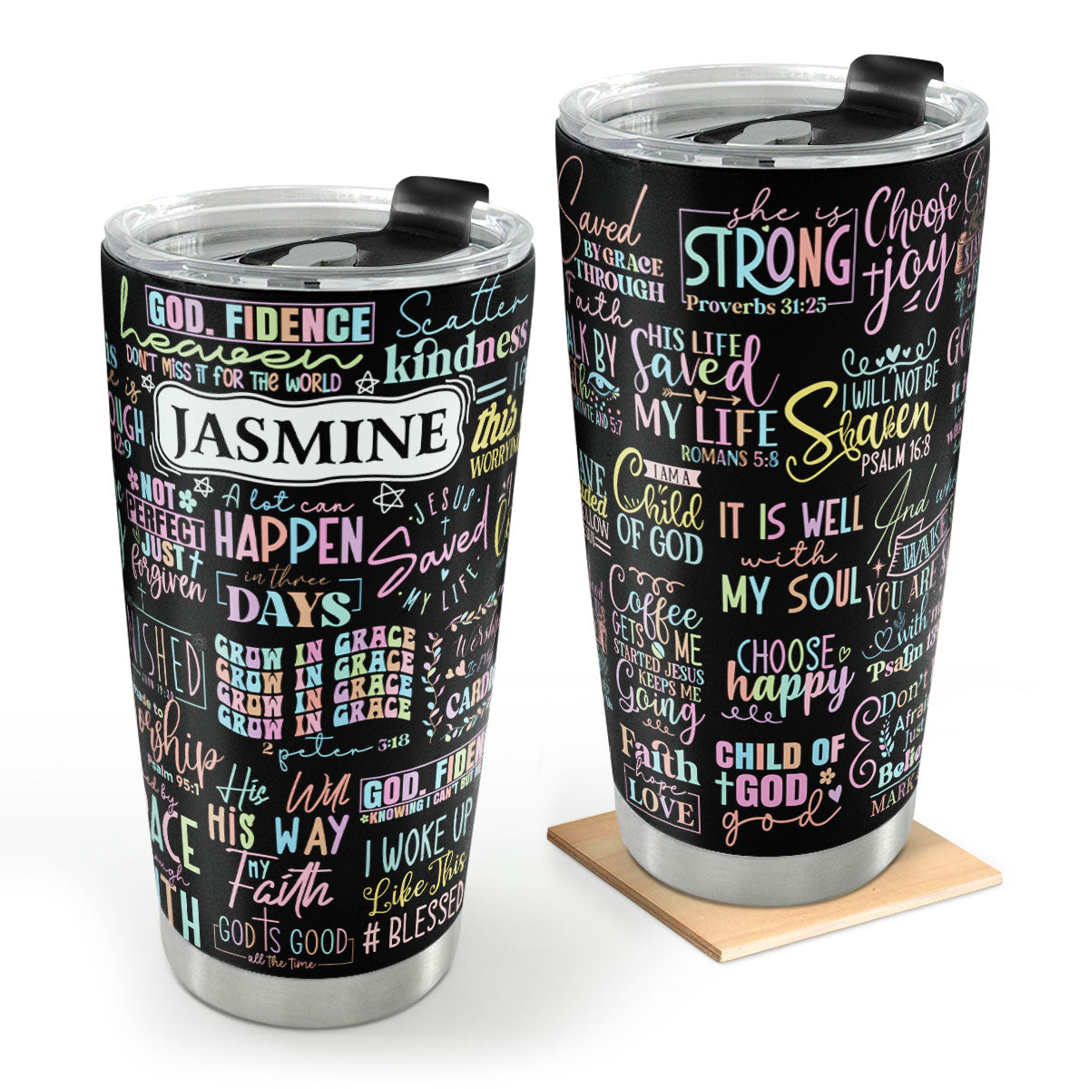 Bible Verse Inspirational Quotes - Personalized Stainless Steel Tumbler