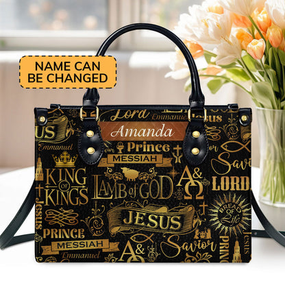 Lamb Of God Design - Personalized Leather Handbag - Christian Faith Accessories GMJSLB200022