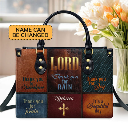 It's A Beautiful Day - Personalized Leather Handbag GMJSLB200024