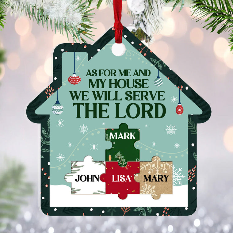 As For Me And My House - Personalized Christian Ornament GOJS10209