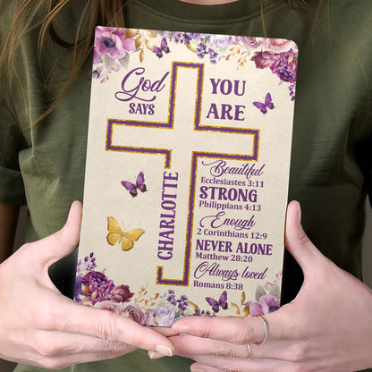 God Says I Am - Personalized Leather Cover Notebook GMJSNB200032