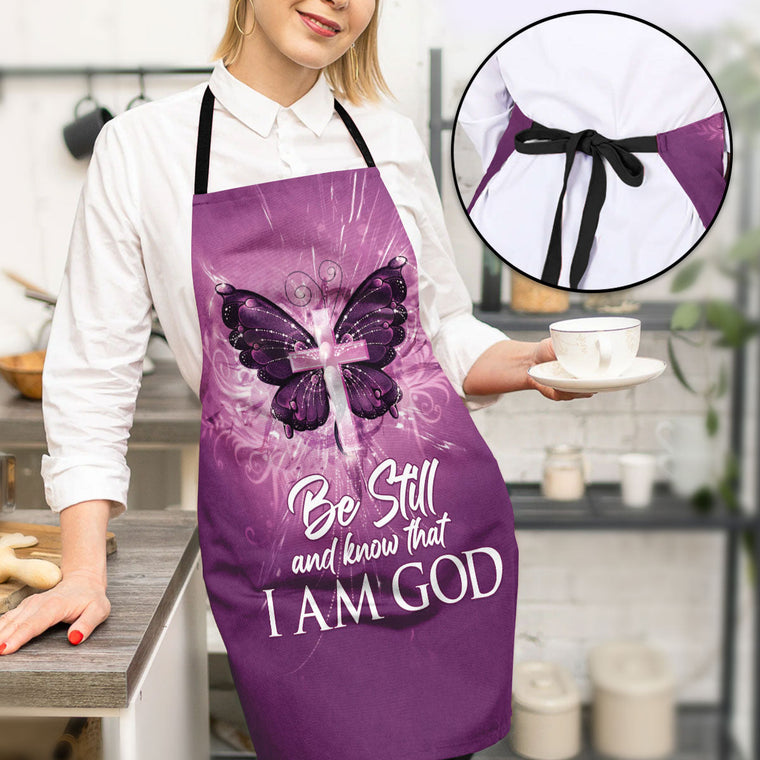 Faith Quote - Purple Apron Butterfly Cross Faith