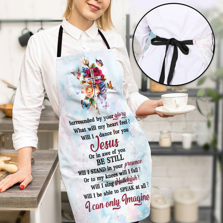 Inspirational Faith - Floral Apron with Neck Strap