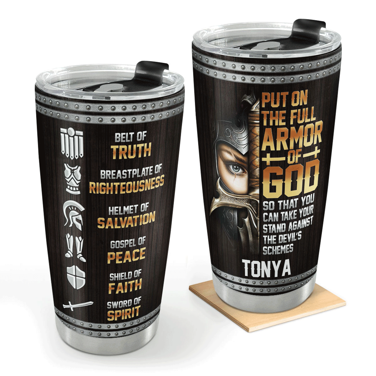 Put On The Full Armor Of God - Personalized Stainless Steel Tumbler
