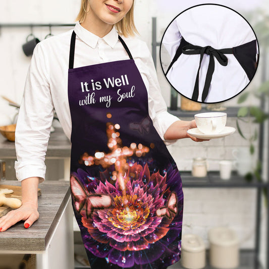 It Is Well With My Soul - Christian Apron - Inspirational Kitchen Accessory