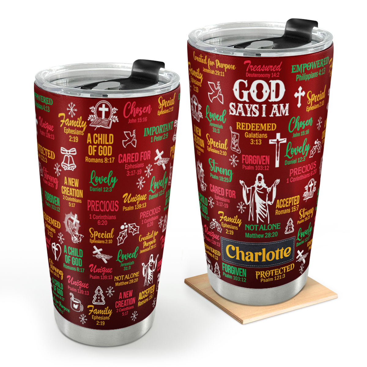 Inspirational Scripture - Personalized Stainless Steel Tumbler