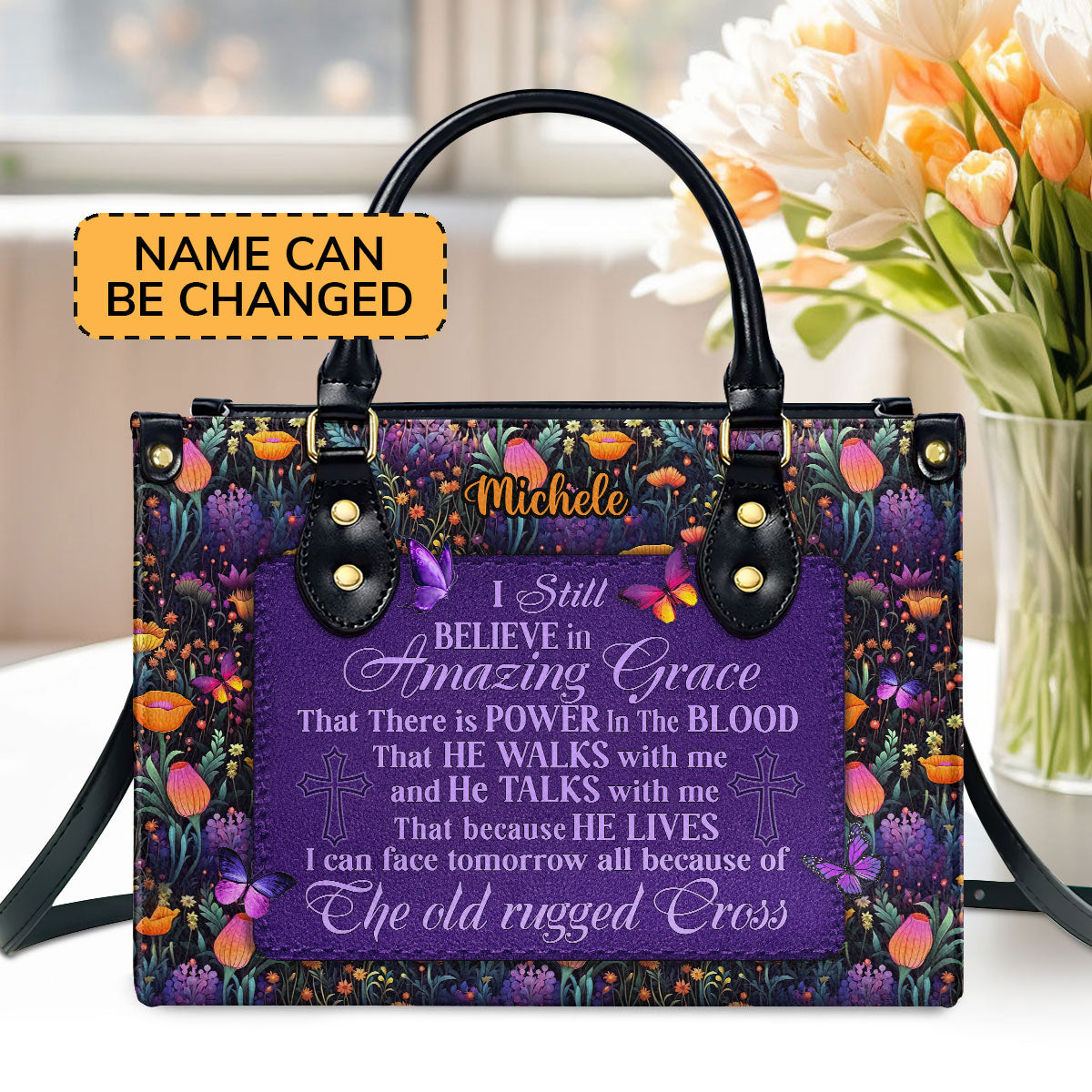 Inspirational Quote - Personalized Leather Handbag GMJSLB200021