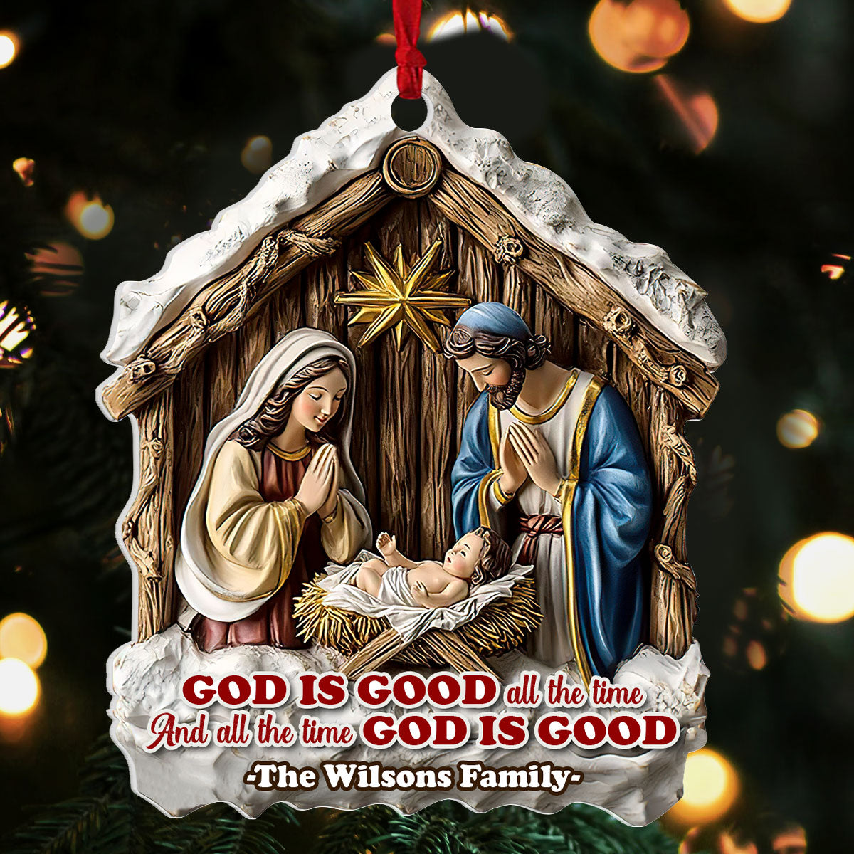 God Is Good All The Time - Personalized Acrylic Ornament GOJS10041
