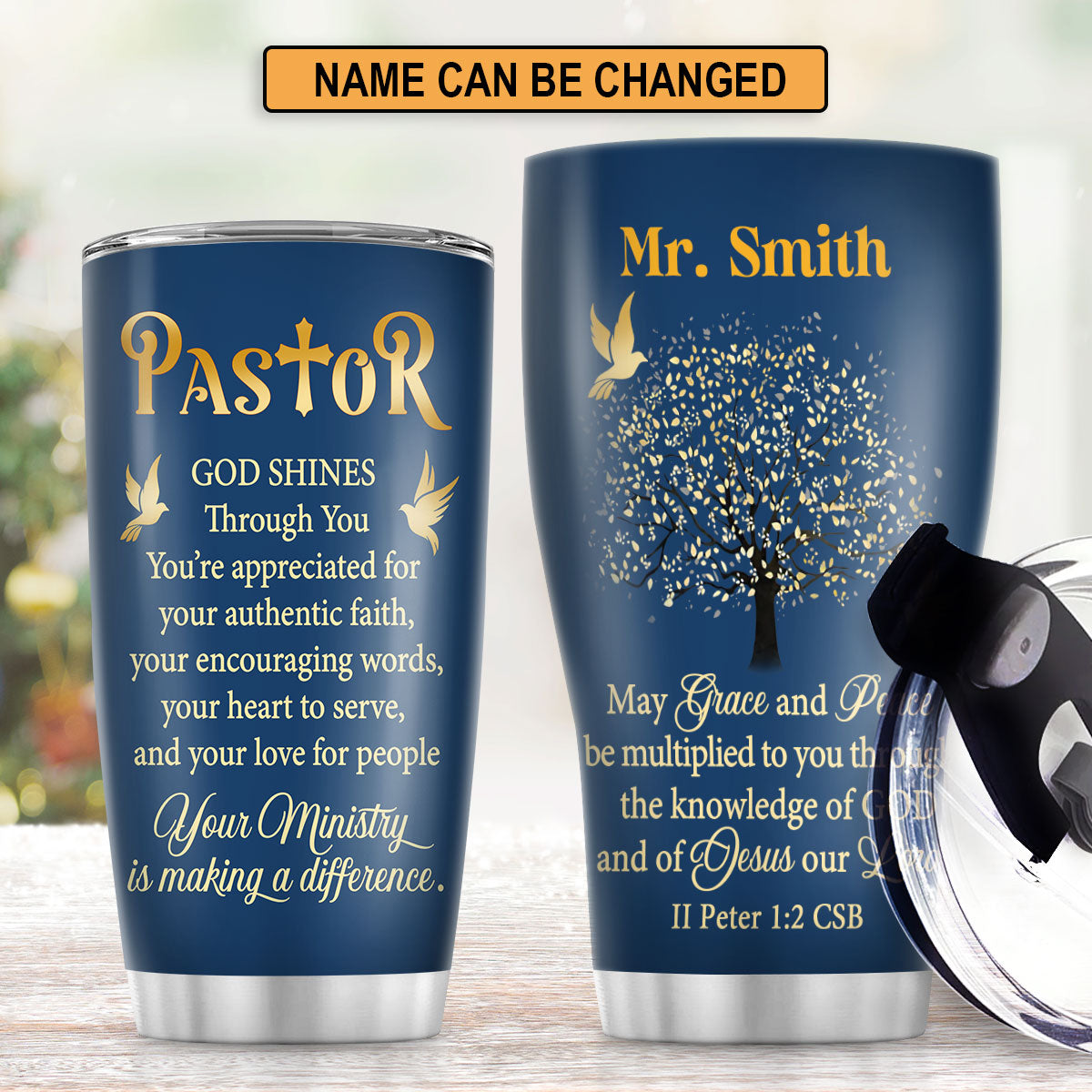 Grace And Peace - Christian Faith Tumbler - Personalized Stainless Steel