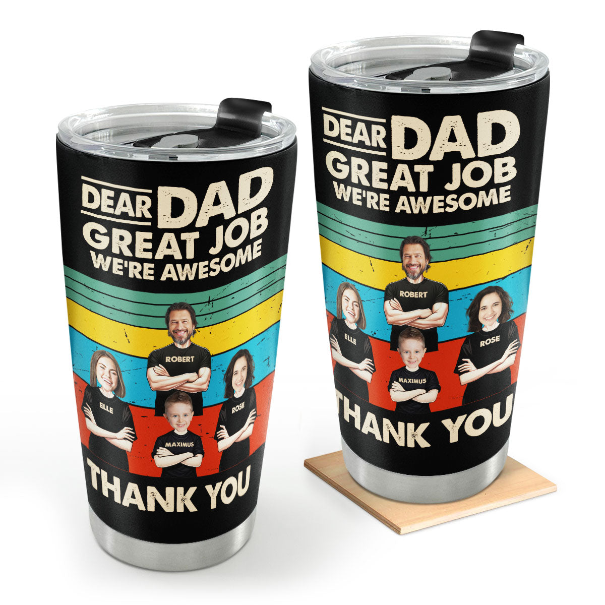 Dear Dad - Personalized Stainless Steel Tumbler 20oz