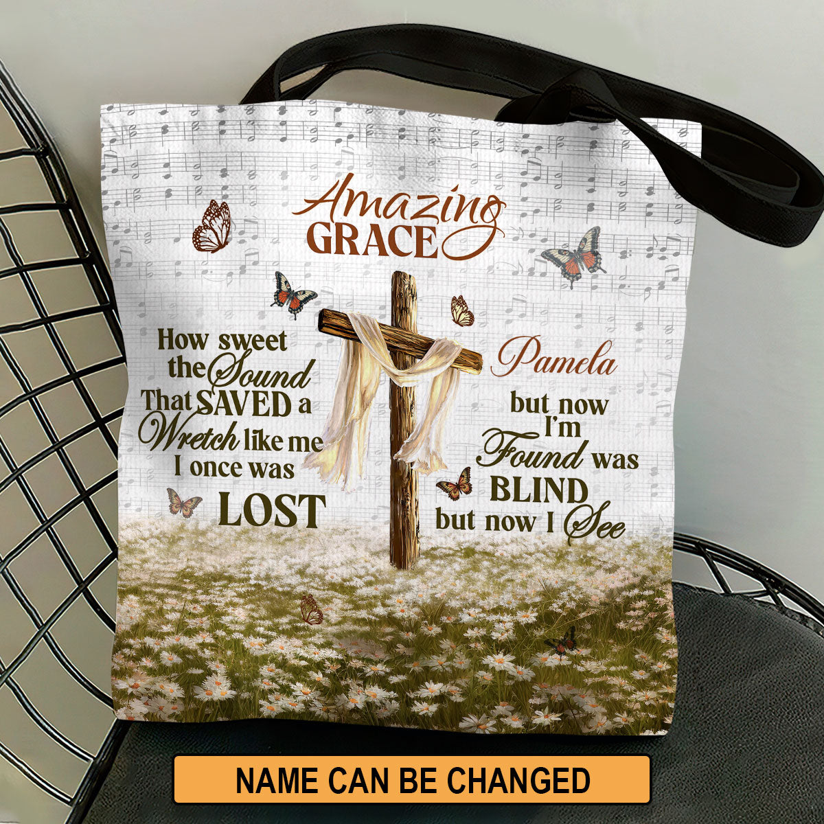 Amazing Grace Tote Bag - Personalized Christian Gift for Women GTTJS10037