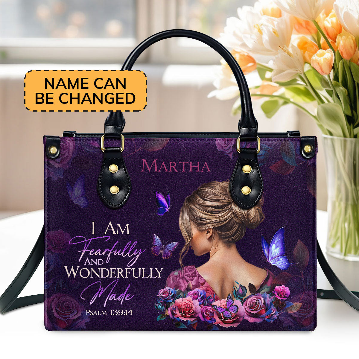 Fearfully and Wonderfully Made - Personalized Leather Handbag GMJSLB200024
