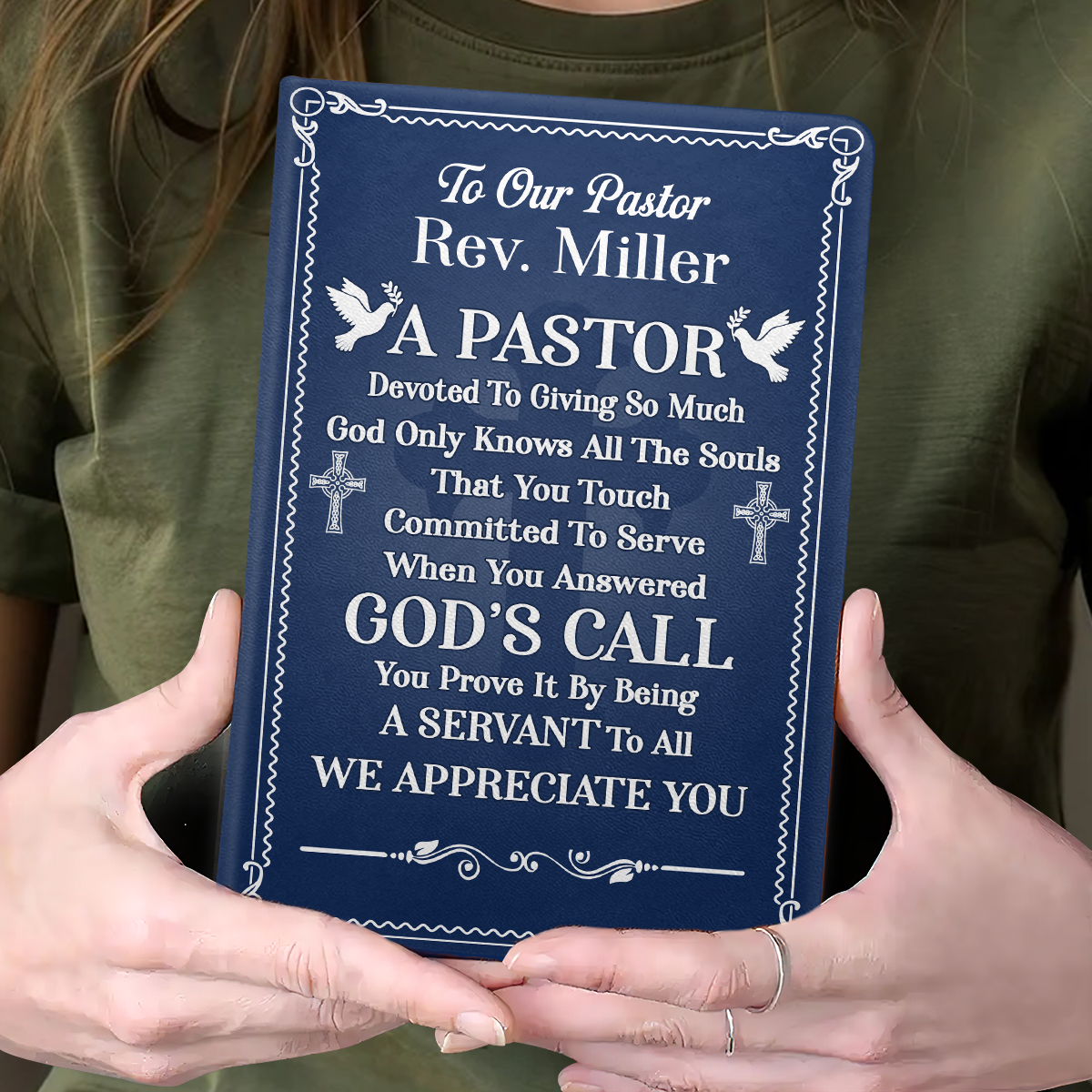 Faithful Christian Keepsake - Personalized Leather Cover Notebook GMJSNB200049