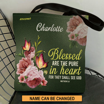 Blessed Are The Pure In Heart - Personalized Tote Bag GTTJS10056