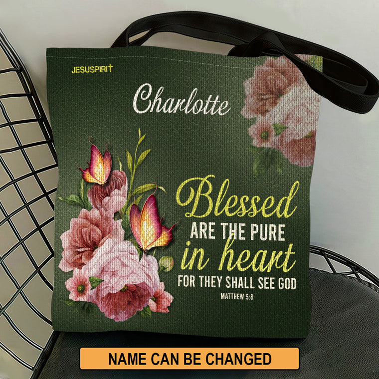 Blessed Are The Pure In Heart - Personalized Tote Bag GTTJS10056