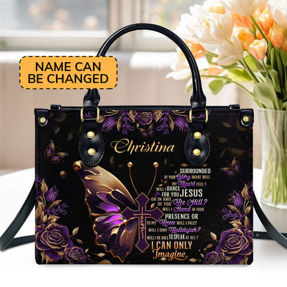 Inspirational Quote - Personalized Leather Handbag with Zipper GMJSLB200019