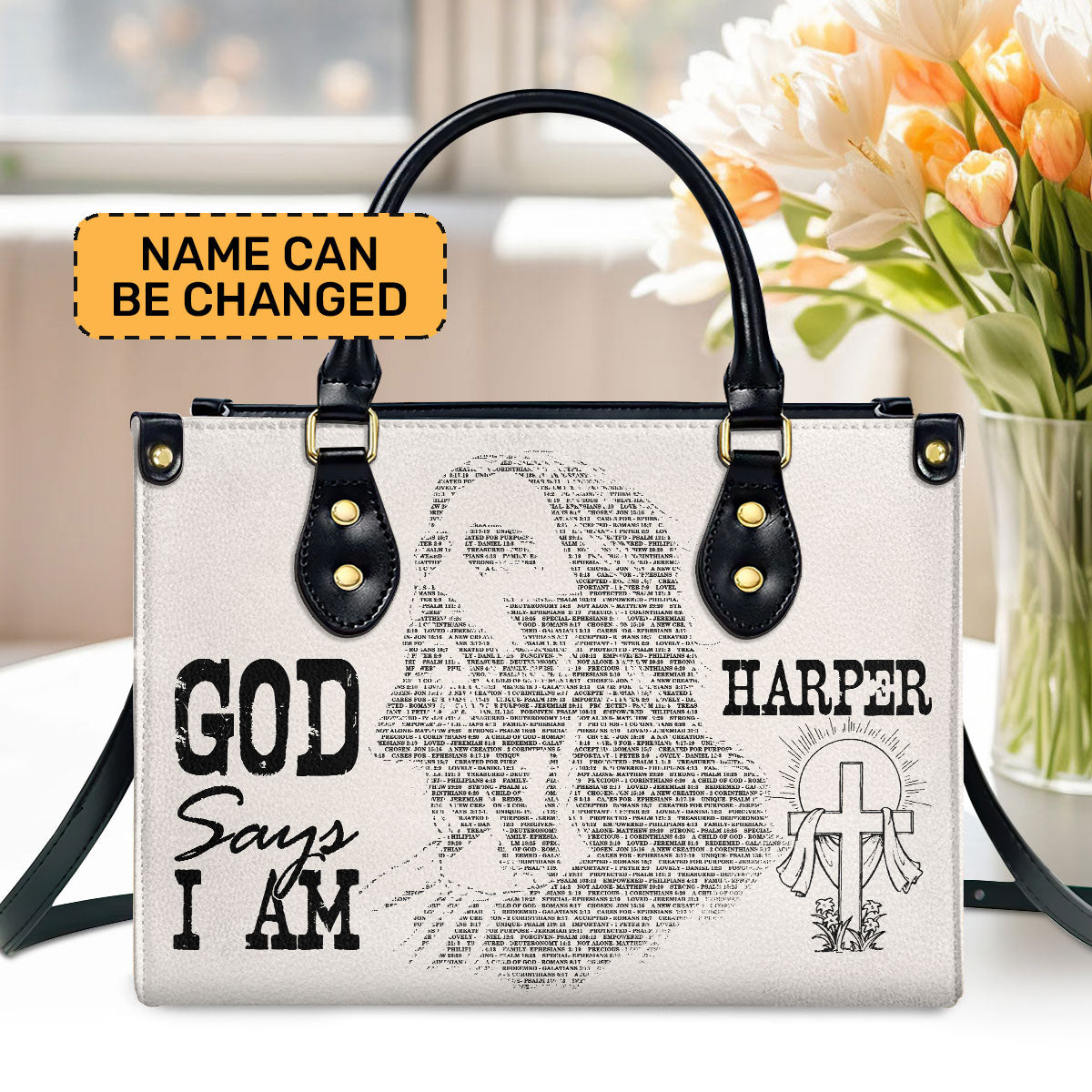 God Says I Am - Personalized Leather Handbag - Gift for Wife GMJSLB200102