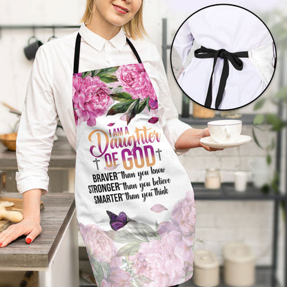 I Am A Daughter Of God - Apron With Tie Back Floral
